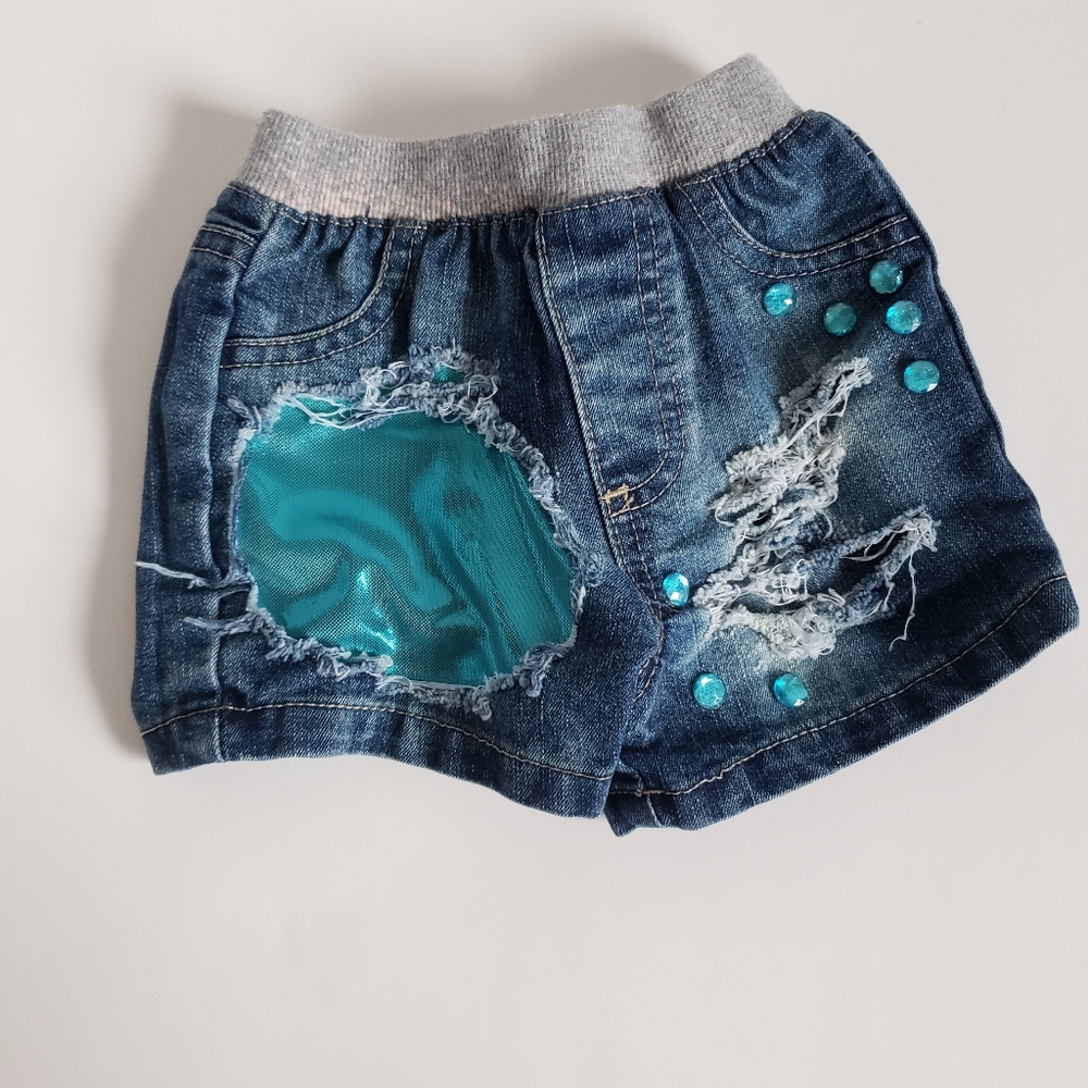 Infant Girls custom Distressed Shorts 3mos